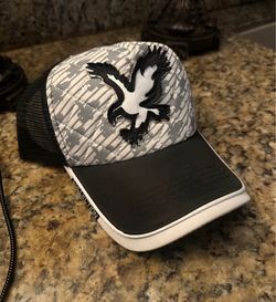Black and Gray Eagle Patch Trucker Cap