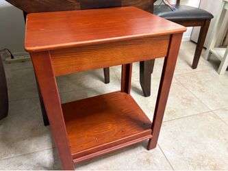 Wood End Table with Bottom Shelf