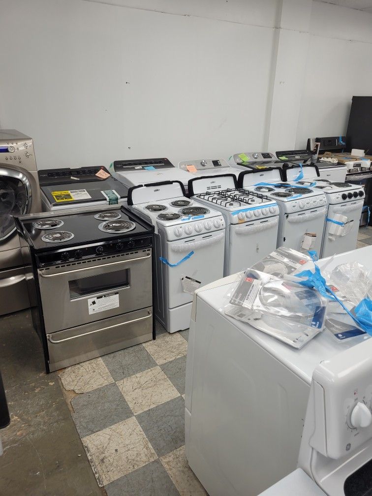 we have all kinds of appliances New And Used Li Like 20 Inches Gas And Electric Stoves ,refrigerator , Microwaves,washer And Dryer. In Bridgeport Ct