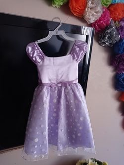 Purple poke a dot dress