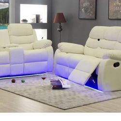 New LED White Sofa And Loveseat Recliners K Furniture And More 5513 8th Street W Suite 10 Lehigh 