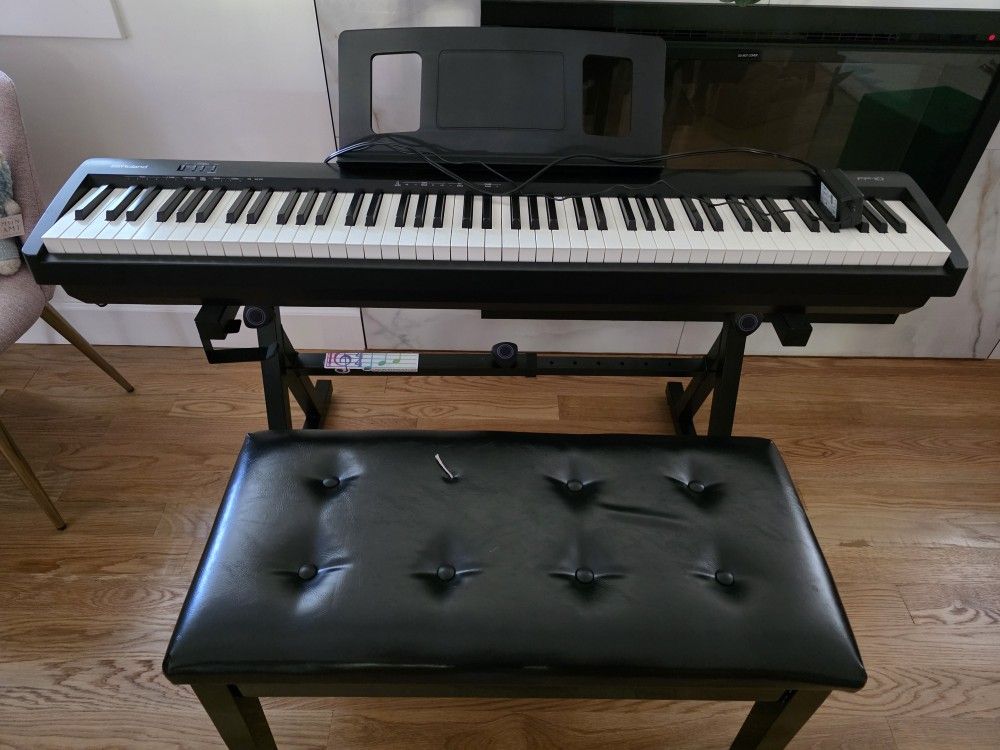 Digital Keyboard, Stand, Piano Bench Set