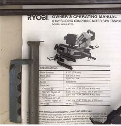 Ryobi 8 1/2 inch sliding compound miter saw