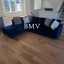 New Sectional with Reversible Chaise - AVAILABLE IN BLACK, BLUE, AND RED