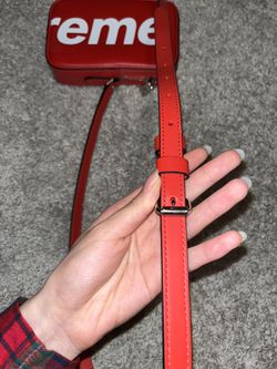 What fits? Trying on the Louis Vuitton x Supreme Danube PM in Red Epi 