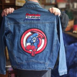 Size Large Denim Captain America Jacket