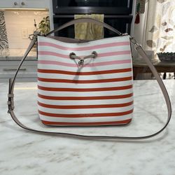 Kate Spade Purse Eva Stripe Large Bucket Bag