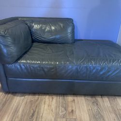 Black leather Sectional Couch