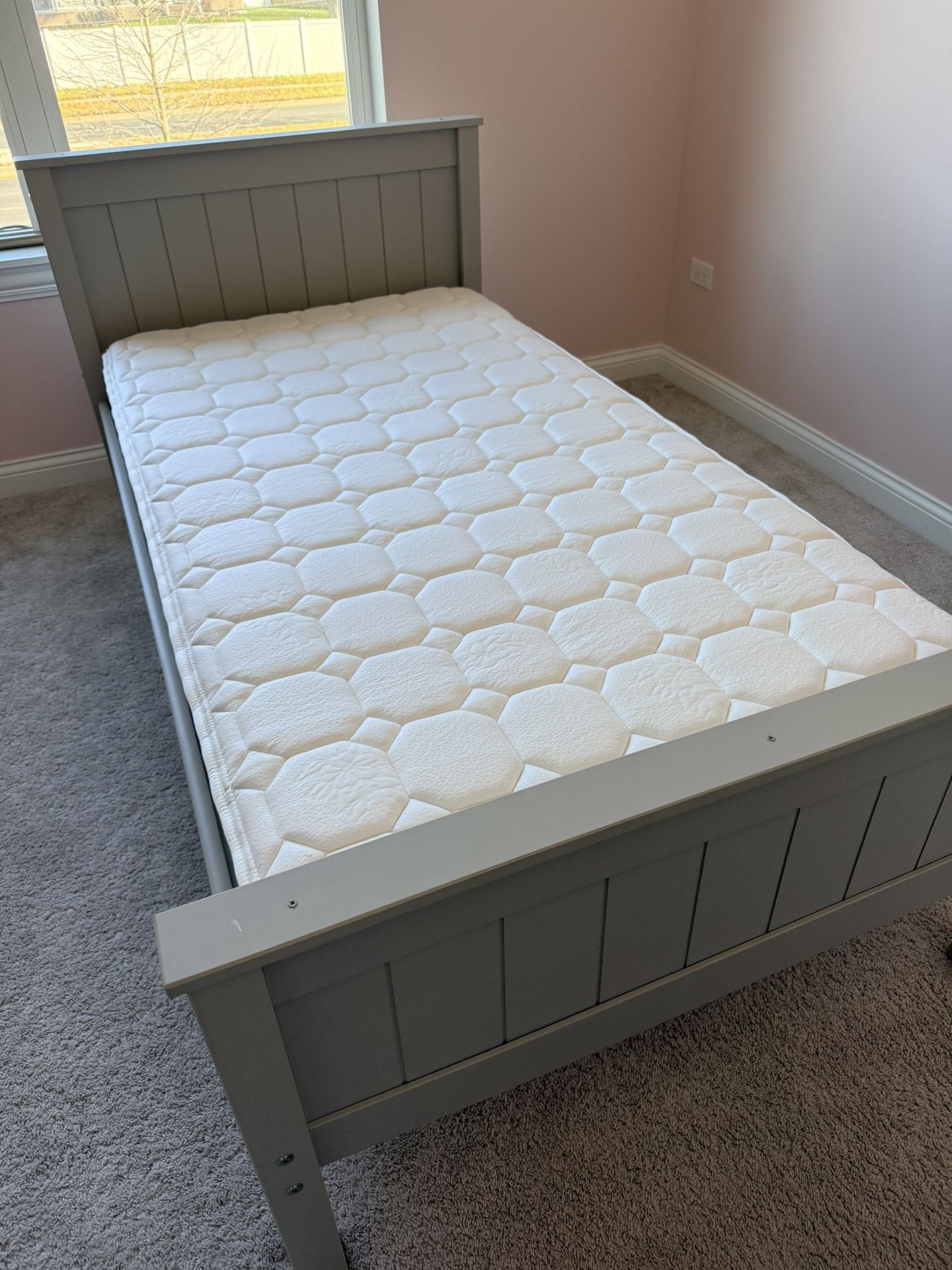 Twin Bed Frame And Almost New Mattress