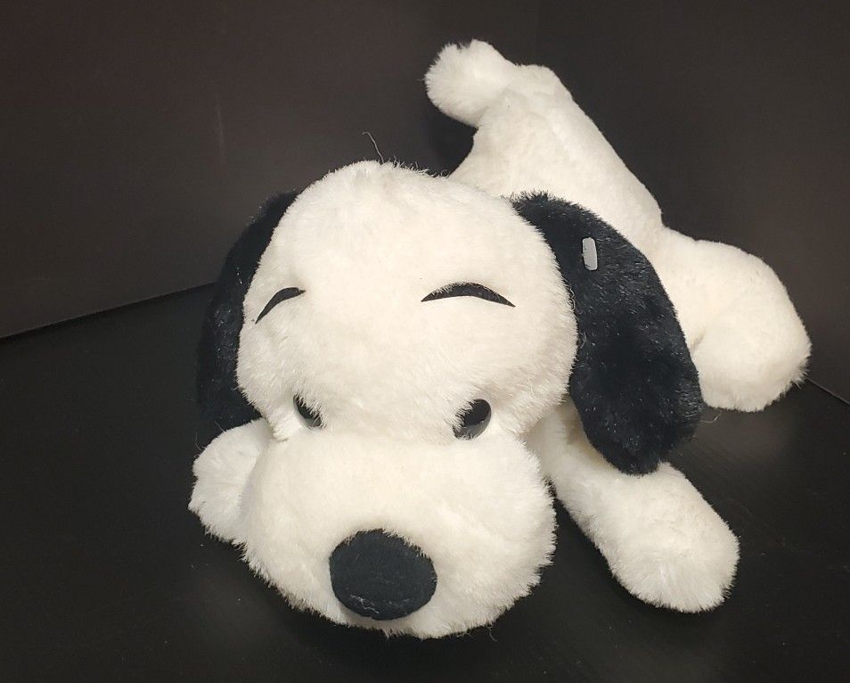 Vintage Dakin White Drooper Puppy Dog 1973 Stuffed Animal Plush 12"