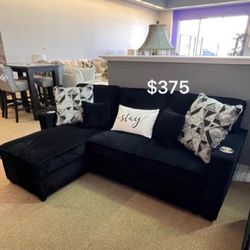 Elegant 2-PC Corduroy Sectional Sofa W/Reversible Chaise + USB Port 