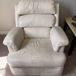 Creme Lazy Boy Recliner chair