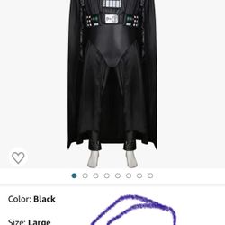New! Darth Vader, Mens Costume Size Large 