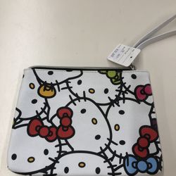 Hello Kitty Rectangle Zipper Pouch With Strap