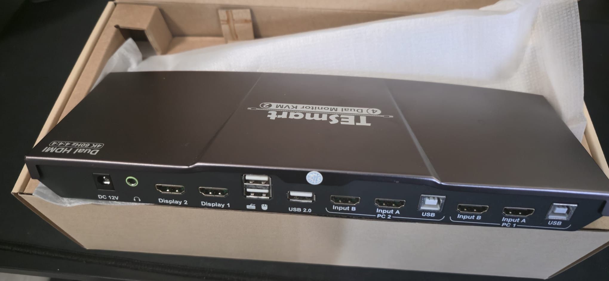 TESmart HDMI KVM Switch – Dual Monitor, 2-Port, Like New