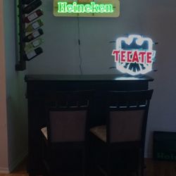 Bar With Wine Rack And Stools