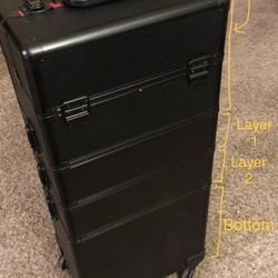 tall makeup rolling case..and matching small case...great new condition..