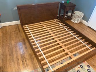 Pottery Barn Queen bed frame and matching nightstand
