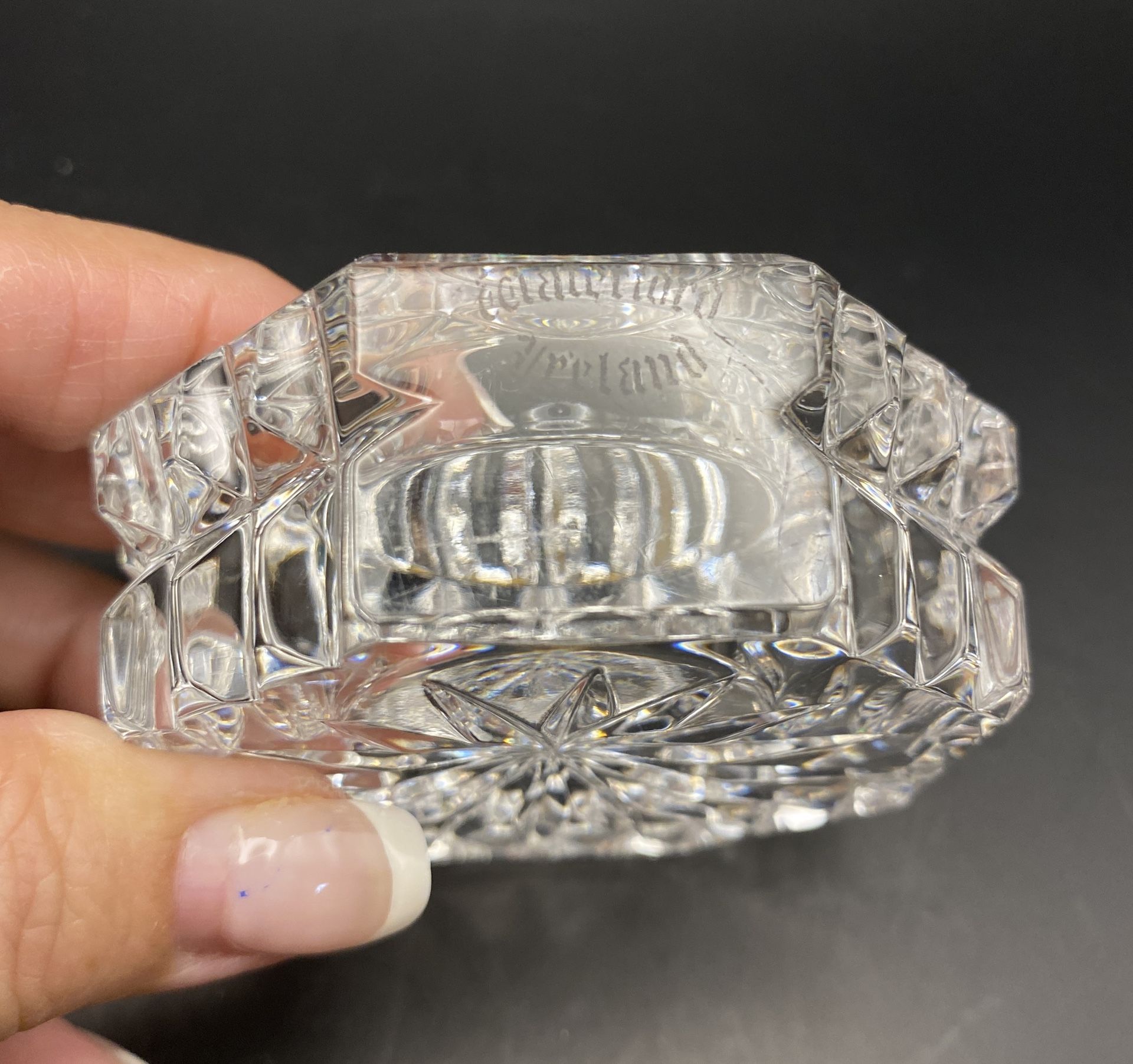 Waterford Crystal Ireland Octagonal Faceted Tea Light Holder/Personal Salter Beautifully Brilliant