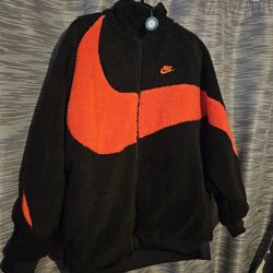 Men's NIKE Big Swoosh Sherpa Reversible Jacket Sz XXL, 2x