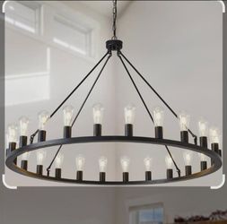 Large Wagon Wheel Farmhouse Light