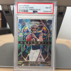 2024 Prizm Caleb Williams (RC) Prizmatic Green Wave PSA 8