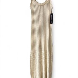 Madden Girl Cream Full Length Maxi Beach Dress Ladies M New