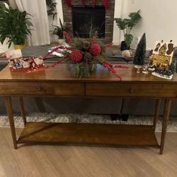 Light Brown Wood Console Table 