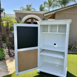 Matte White Armoire w/slide-out desk