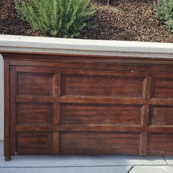 Dark Wood Panel Queen Bed