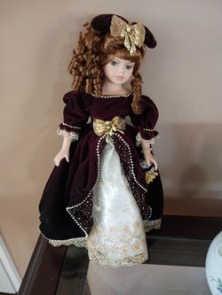 Black velvet dressed doll