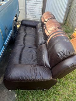 Leather sofa working recliner