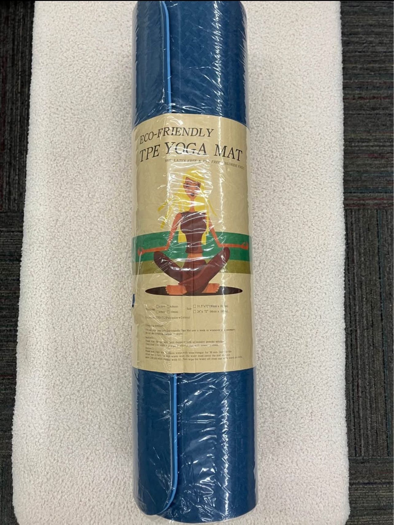 Yoga Mat Exercise Mats 8mm TPE Non-Slip Extra Thick High-Density Eco Friendly for Yoga Workout Pilates Yoga Mats for Women, Men, New