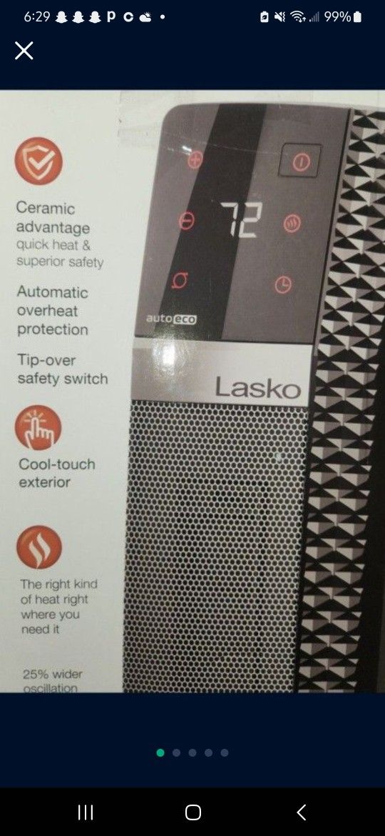 NEW LASKO CERAMIC HEATER