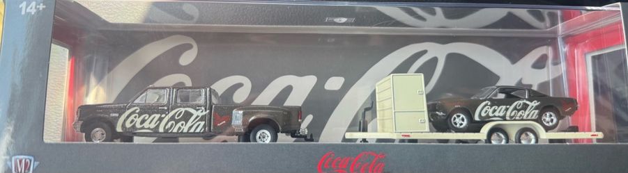 M2 Machines Auto Haulers Coca Cola USA 1990 Ford F-350 Dually & 1965 Mustang 2+2