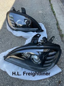 Black housing headlight projectors for freight liner Columbia 1996 to 2016