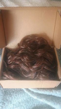 Clip in Brown Wavy pony Hair Wig