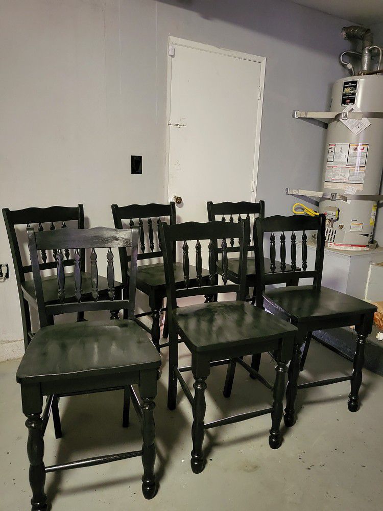 6 Black Counter Height Chairs