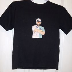 Bad Bunny in Los Angeles Baseball Jersey Design For Wonder Nation Kids Shirt Sz M(8) In Black