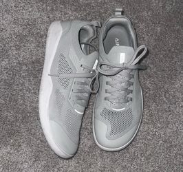 Gray Knit Lace-Up Sneakers