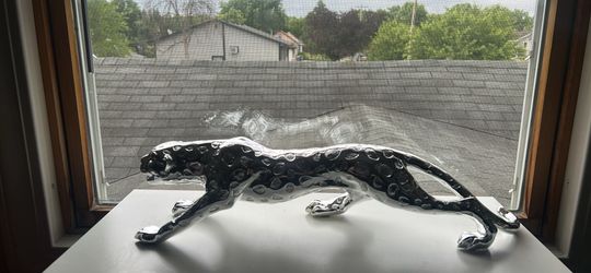 Chrome Leopard Figurine