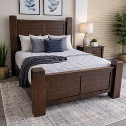 Queen Bed, Mattress and Nightstand