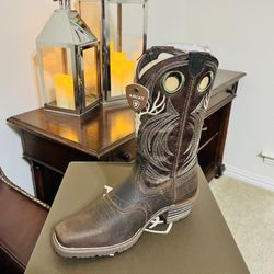 New Mens Ariat Hybrid Roughstock Antler Cowboy Boots men’s size 8 8D medium botas