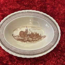 Very Old Vintage Shakespeare Land Oval Bowl Made In England By Myott Son & Co Hanley EST 1880