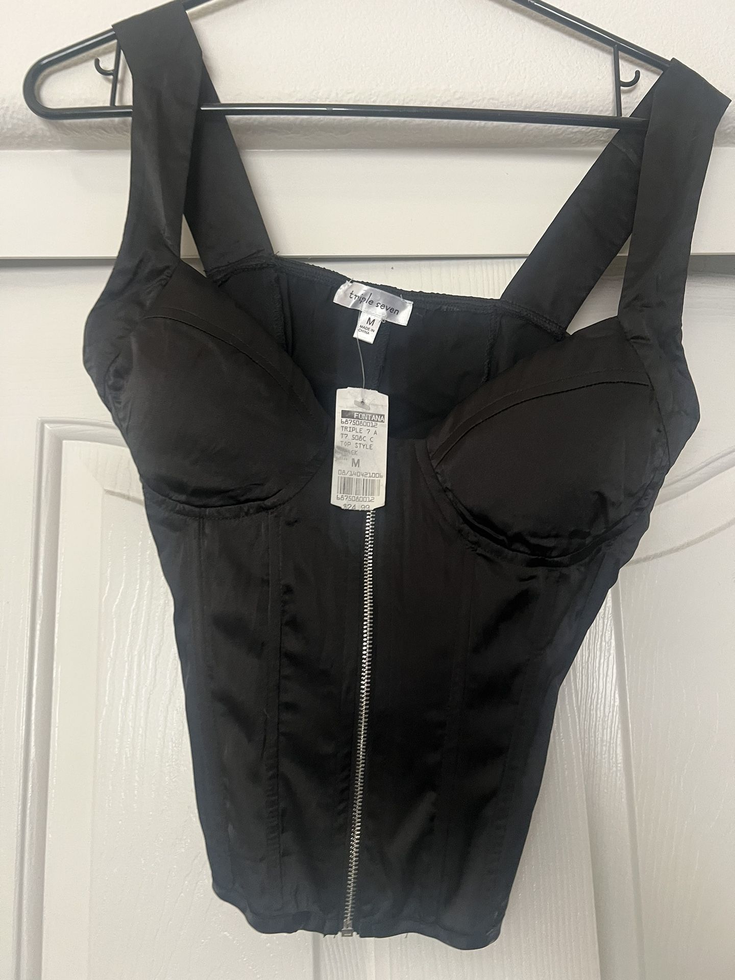 Black Corset Crop Tank