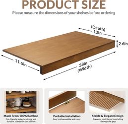 Bamboo Wire Shelf Covers (4 pcs, 38x12)
