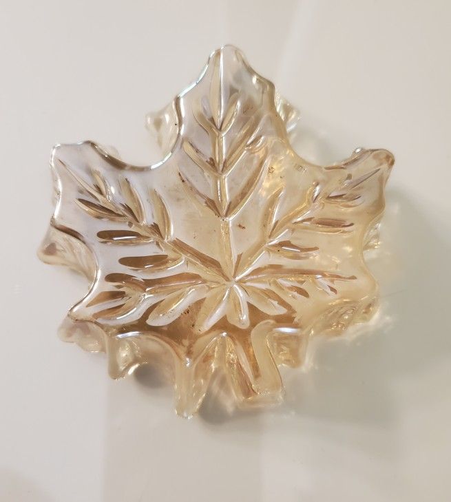 Simon Designs Amber Shimmer Crystal Leaf