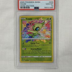 2020 Pokemon Sword & Shield Vivid Voltage #009 Celebi PSA 10