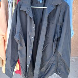 Mens Black Dressy Shirt Size 46-48