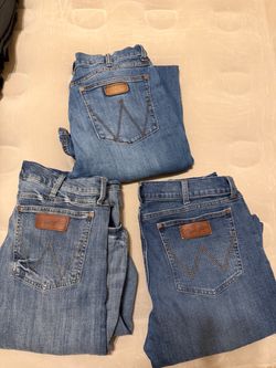 Men’s jeans ( wrangler retro , Levi , kimes ranch )